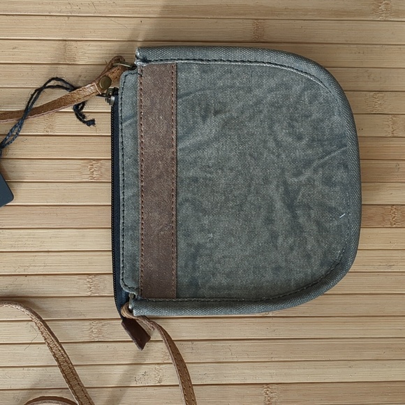 Mona B Rustic Gray and Brown Bicycle Crossbody Bag, NEW nwt - Picture 5 of 6